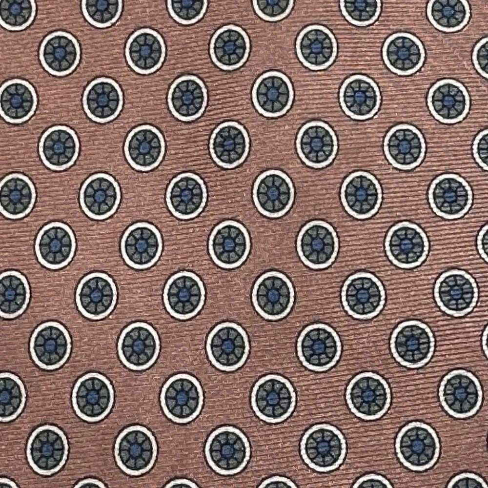 Gilbert & Lodge Italian Silk Tie Pink Blue Medallion Vintage Classic 56x3.3in